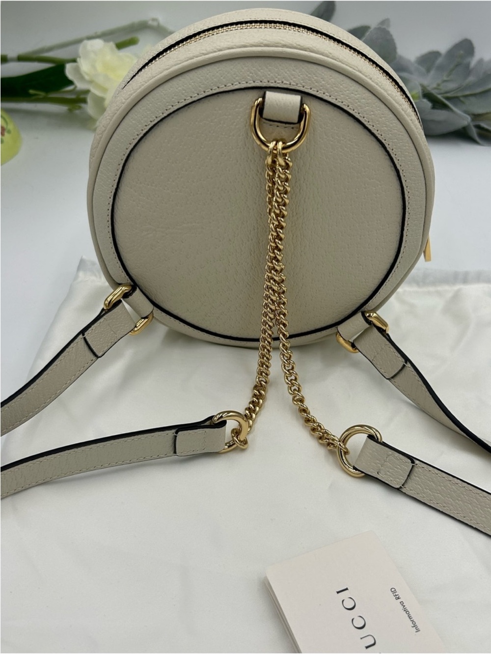 Gucci Ophidia Leather Round Crossbody with Red & Blue Web Stripe and iconic logo - Picture 5 of 13